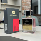 MIRA MAX Crystal perfume bottle and packaging on a table