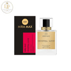 Mira Max Crystal Love perfume bottle and packaging on a white background