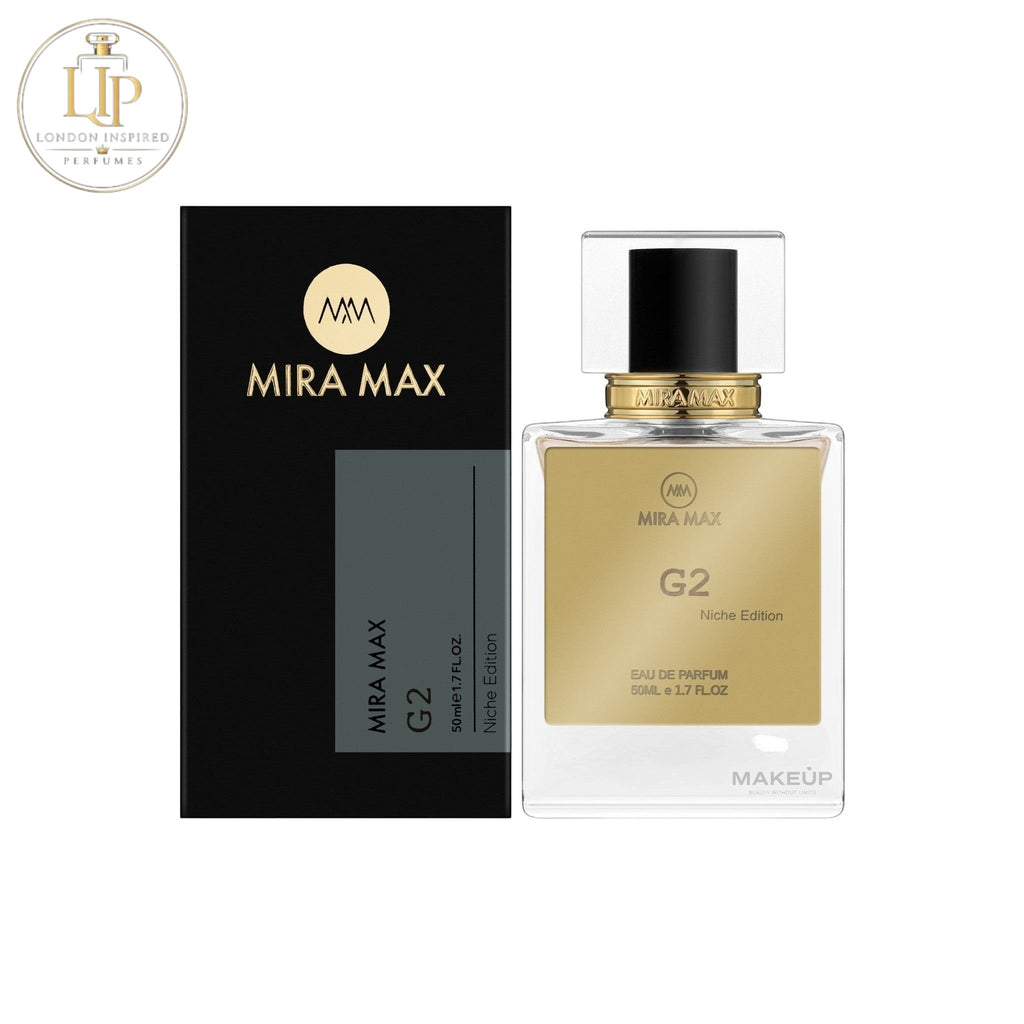 MIRA MAX G2 perfume bottle and packaging on a white background