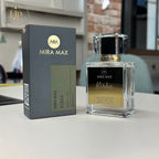 MIRA MAX Kirka perfume bottle and packaging on a table