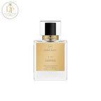 Perfume bottle labeled 'Mira Max Deesse' on a white background
