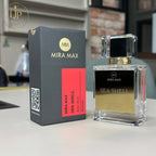 MIRA MAX Sea Shell perfume bottle and packaging on a surface with a blurred background