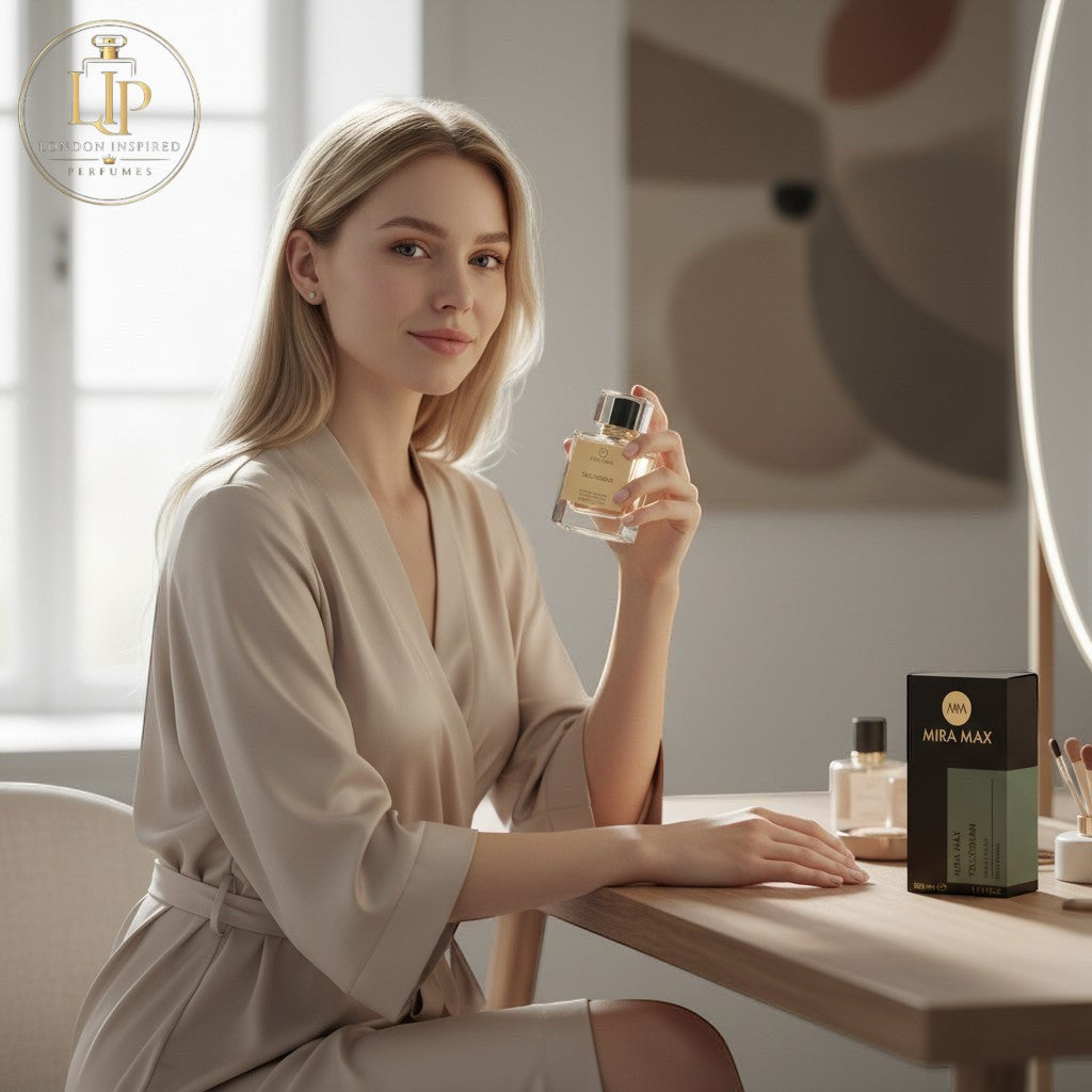 TALISMAN Mira Max Eau de Parfum, 50ml bottle with gold label and black cap.