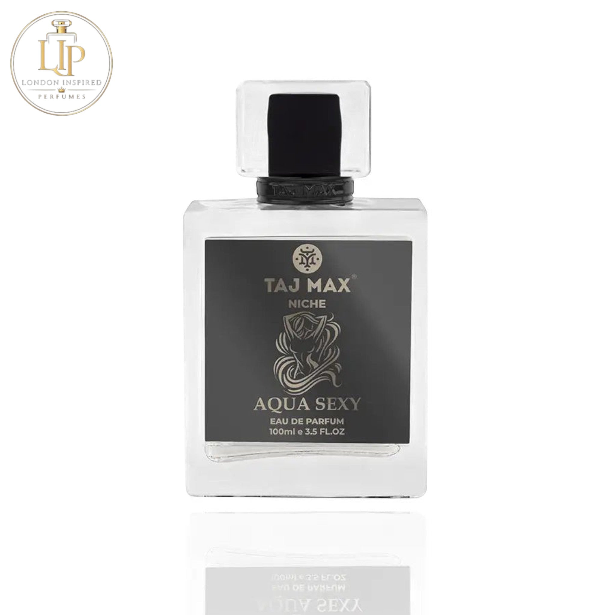 Taj Max Aqua Sexy perfume bottle on a white background