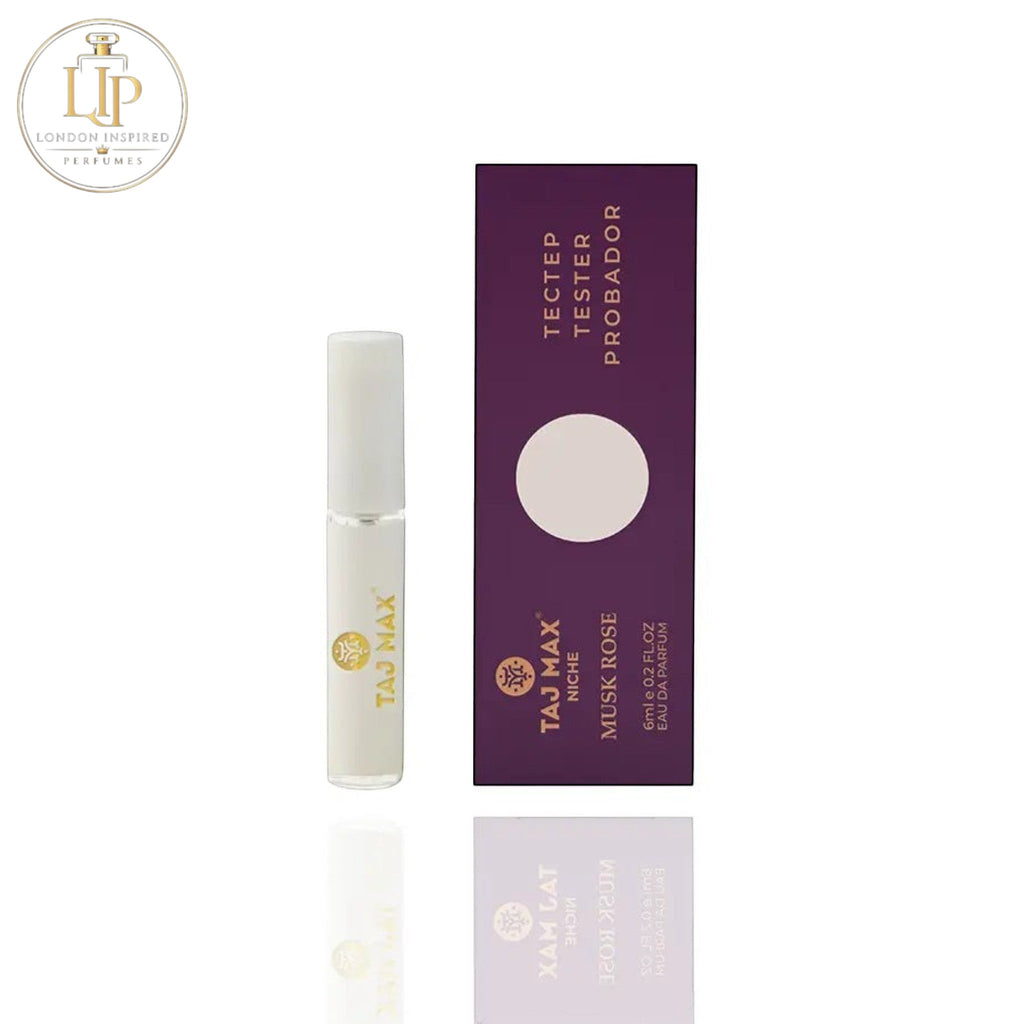 Taj Maxx perfume bottle and packaging on a white background