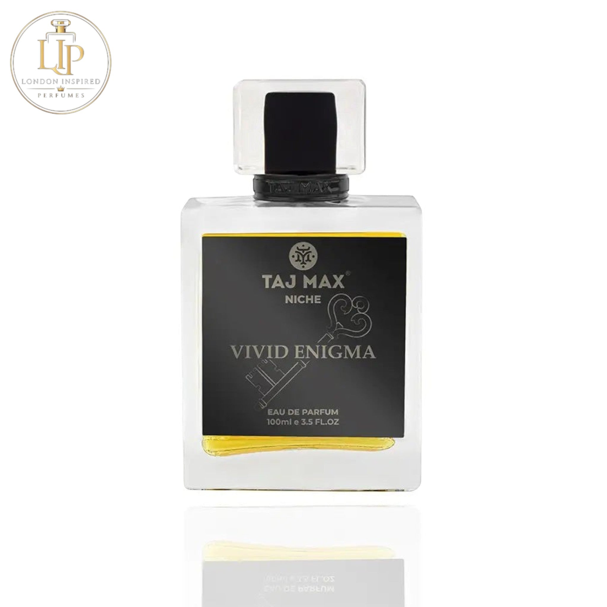 Taj Max Vivid Enigma perfume bottle on a white background