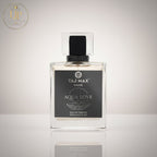 London Inspired Perfumes TAJ Max AQUA LOVE Eau de Parfum for unisex, 100ml bottle with a black cap and a grey label featuring a shell.