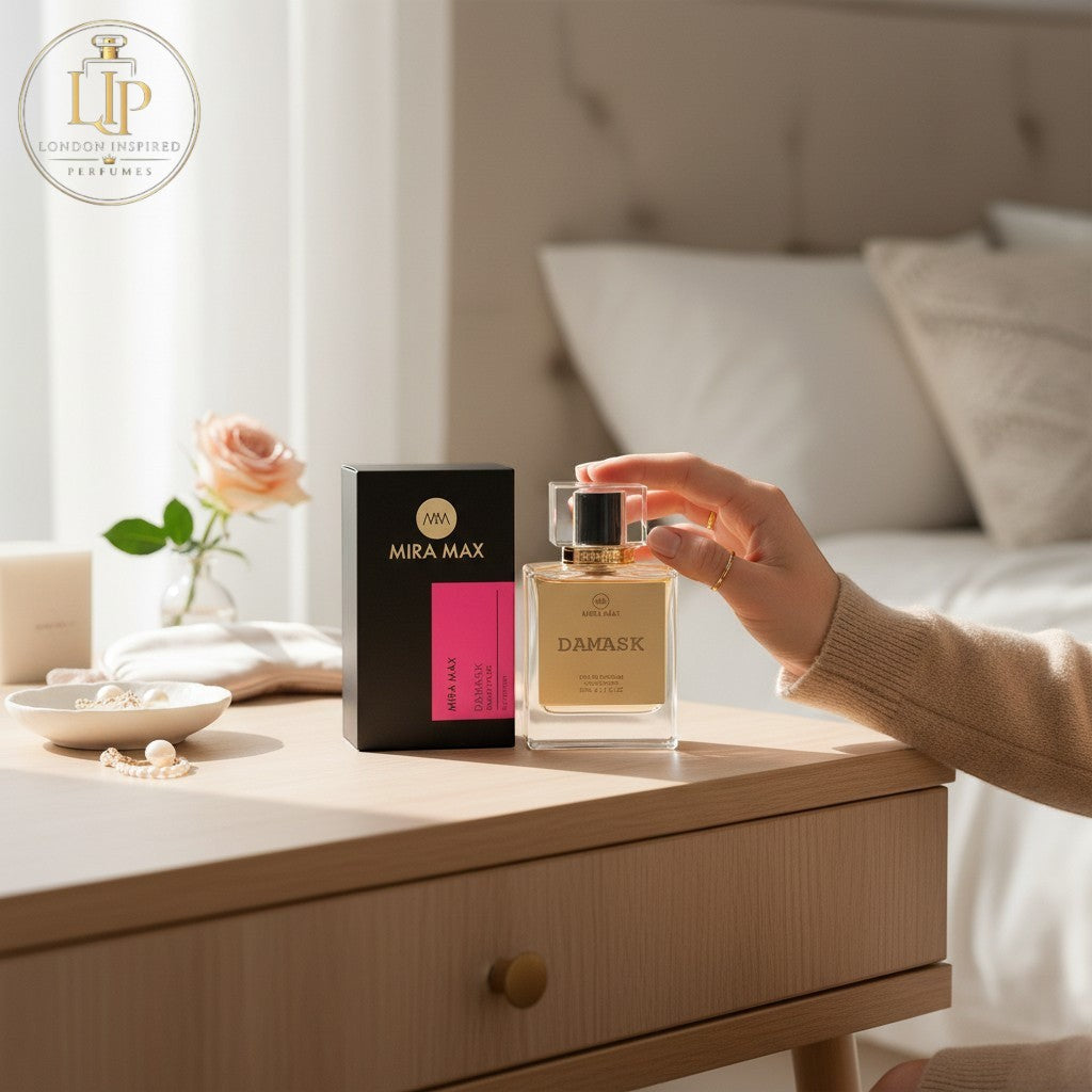 London Inspired Perfumes DAMASK Mira Max 50ml Eau de Parfum for women, floral oriental scent.