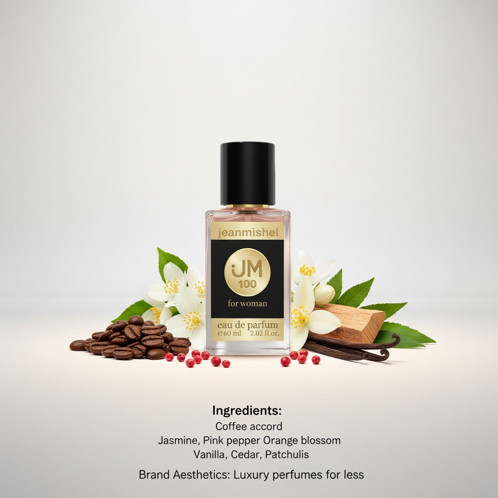 London Inspired Perfumes Jeanmishel 100 for women eau de parfum, 60ml. Oriental Spicy fragrance with coffee, jasmine, vanilla notes.