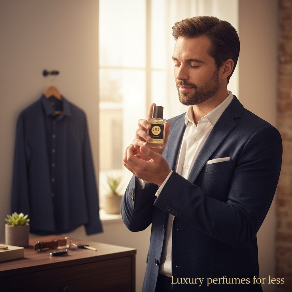 Jeanmishel 108 for men eau de parfum, a clear glass bottle with a black cap and a black label featuring gold text.