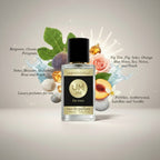 Jeanmishel 108 for men eau de parfum, a clear glass bottle with a black cap and a black label featuring gold text.