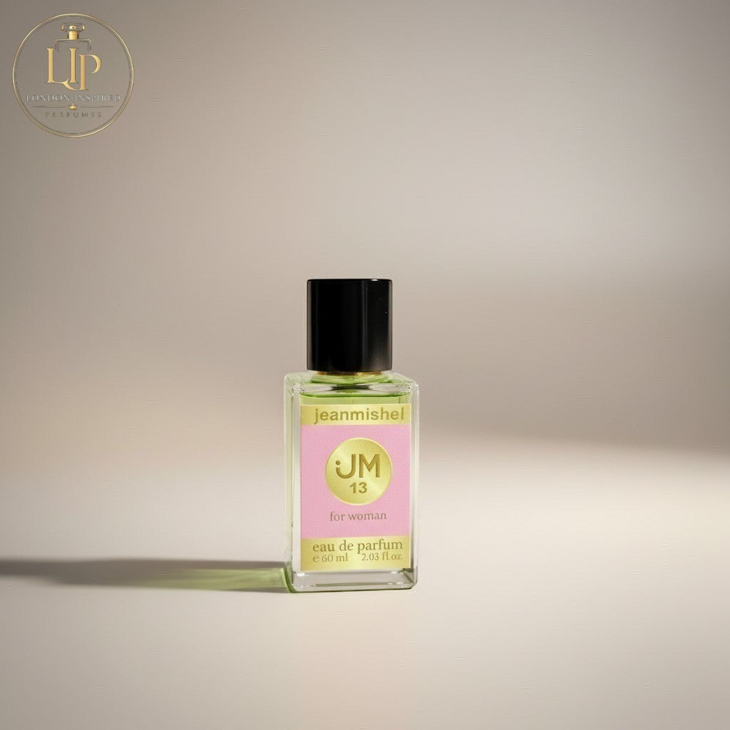 London Inspired Perfumes Jeanmishel 13 Eau de Parfum for women, a fresh floral chypre scent with notes of citron, jasmine, amber, and teak wood.