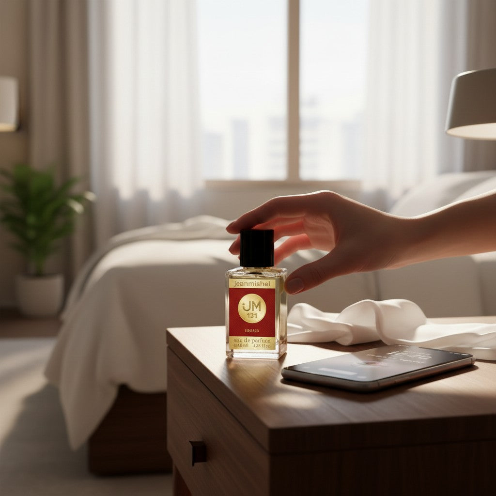 London Inspired Perfumes Jeanmishel 131 Eau de Parfum unisex, 60ml bottle with red and gold label.