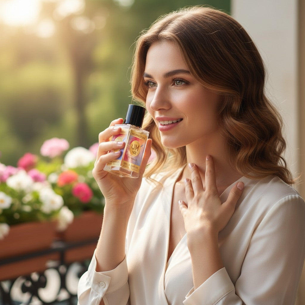 London Inspired Perfumes Jeanmishel 142 eau de parfum for women, fruity floral scent with pineapple, peach, and amber notes.