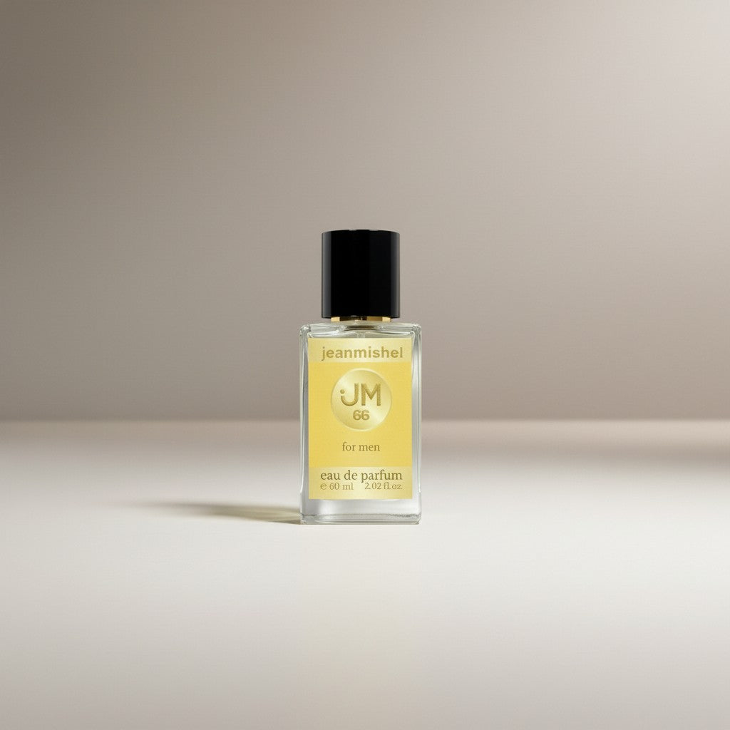 London Inspired Perfumes Jeanmishel Sixty-Six for men eau de parfum 60ml bottle with a yellow label.