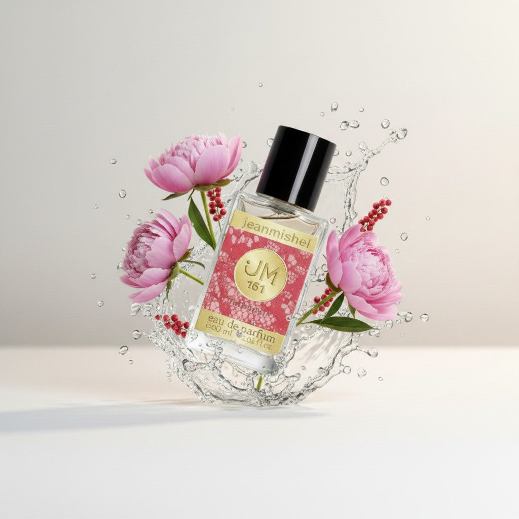 London Inspired Perfumes JM 161 eau de parfum for women, a floral fragrance with peony and pink pepper notes.