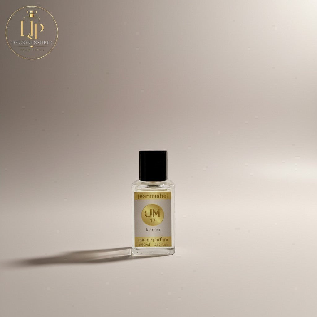 London Inspired Perfumes JM 17 for men eau de parfum 60ml bottle with black cap. Woody Aromatic fragrance.