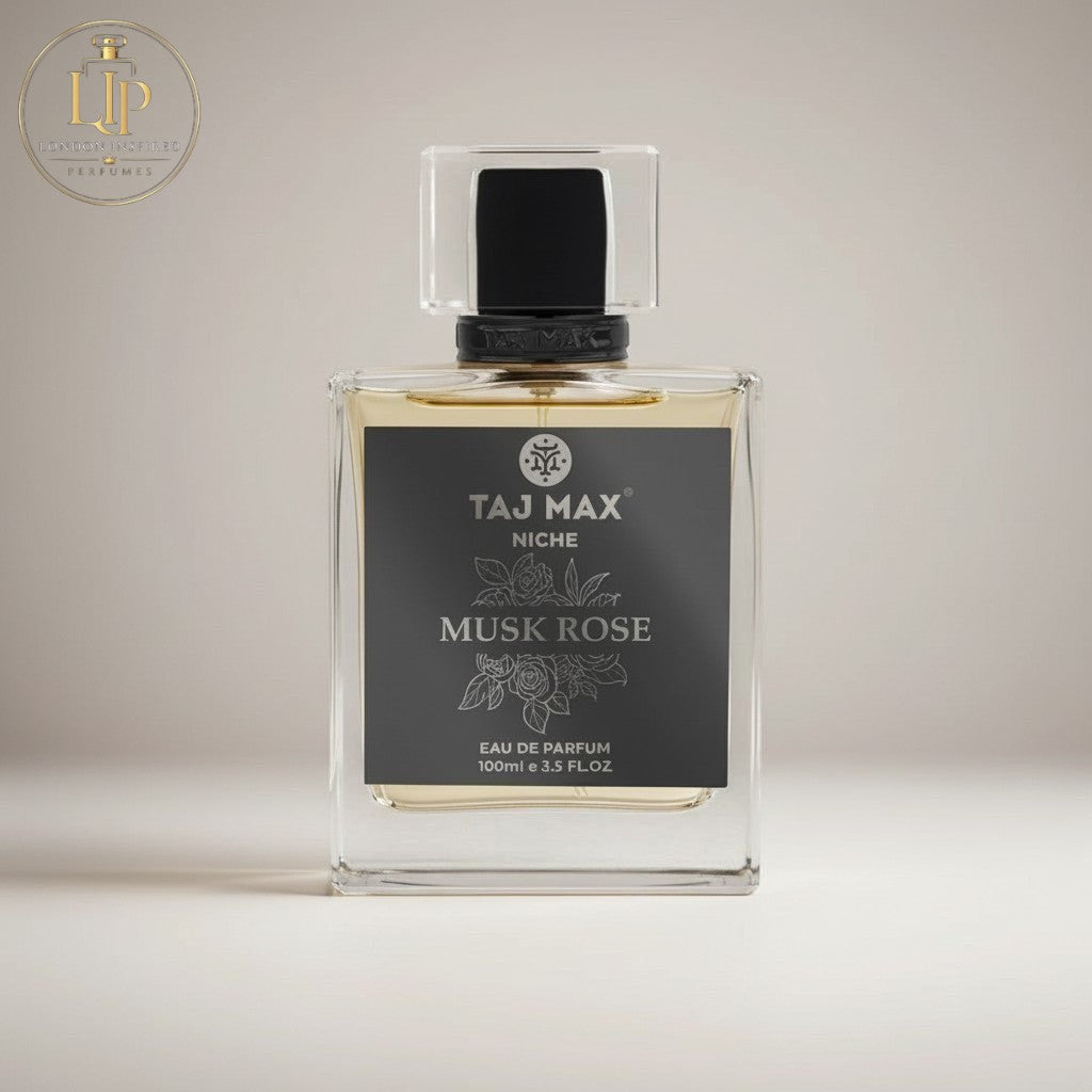 London Inspired Perfumes Musk Rose Taj Max Eau de Parfum for women and men, 100ml bottle.