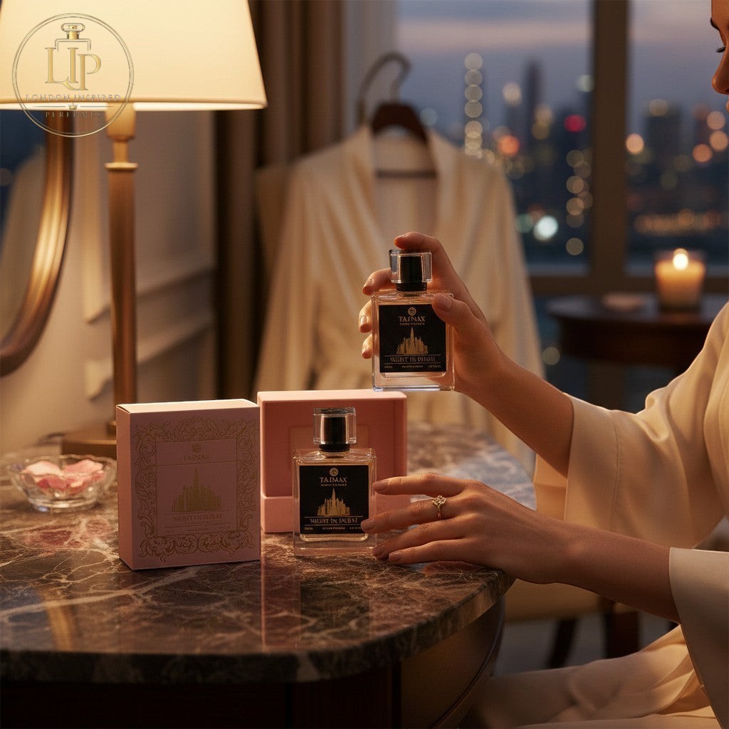 London Inspired Perfumes TAJ Max NIGHT IN DUBAI 100ml Eau de Parfum for unisex, woody and aquatic fragrance.