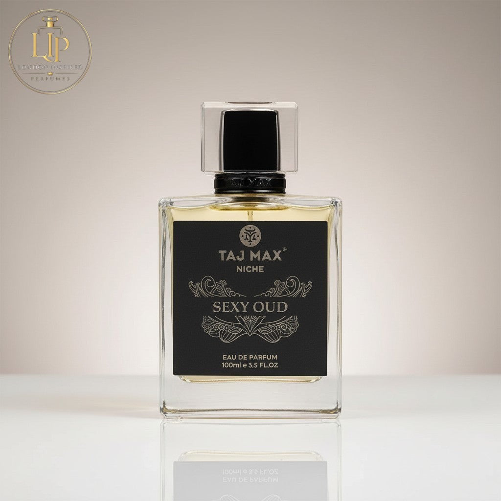 London Inspired Perfumes TAJ Max Sexy Oud Eau de Parfum for unisex, woody spicy fragrance with oud notes.