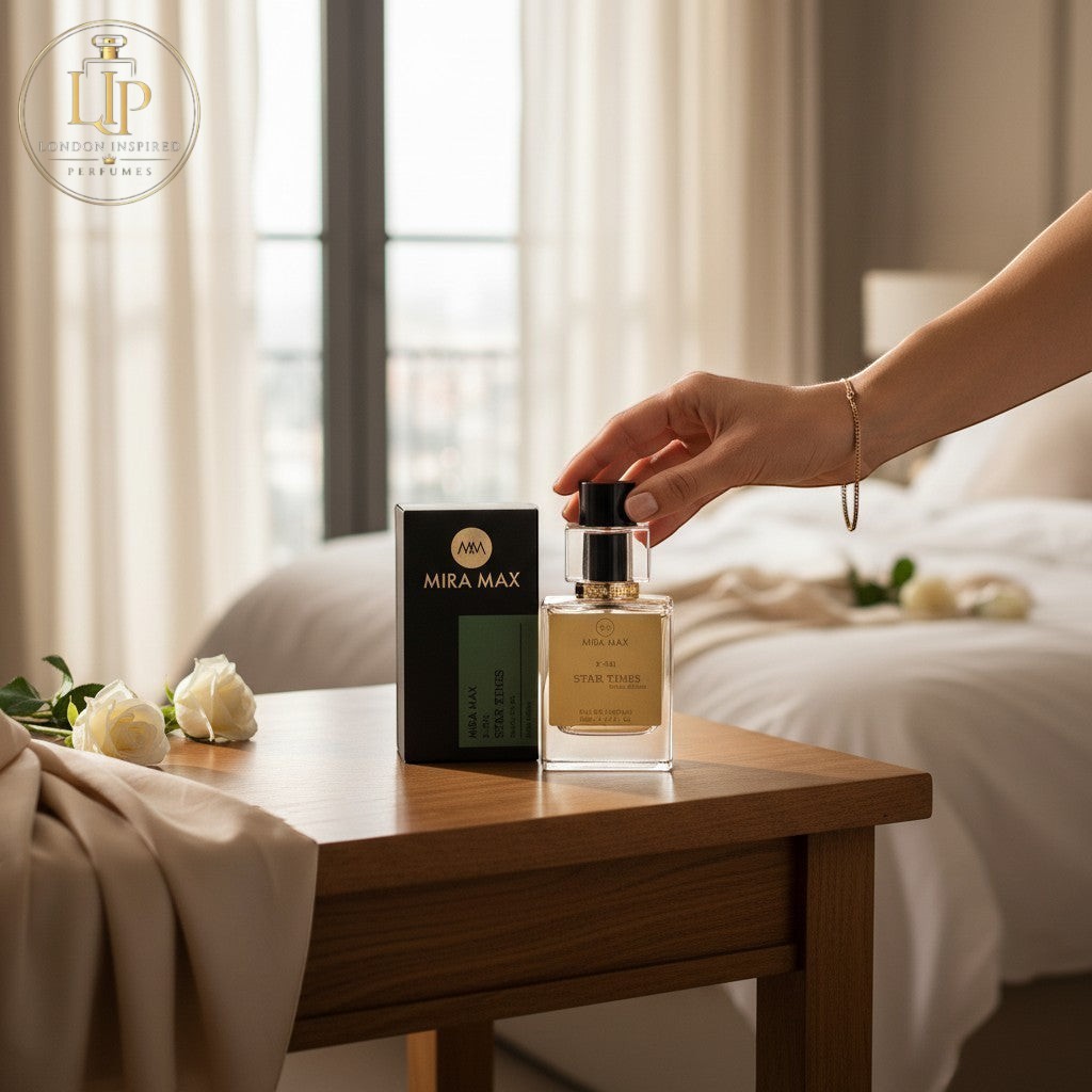 London Inspired Perfumes STAR TIMES MIRA MAX 50ml Eau de Parfum, floral-oriental fragrance with amber and musk notes.