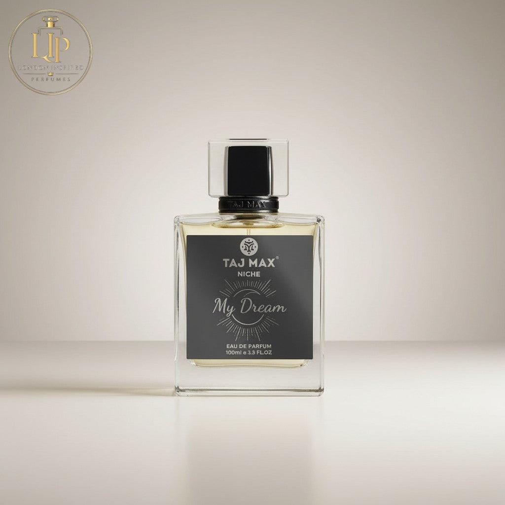 London Inspired Perfumes Taj Max My Dream Eau de Parfum for unisex, floral-fruity scent, 100ml bottle.