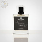 London Inspired Perfumes TAJ Max SECOND SKIN Eau de Parfum, a unisex aquatic, woody, spicy fragrance with notes of bergamot, oakmoss, green apple, clove, cinnamon, seaweed, cedar, vanilla, vetiver, and sandalwood.