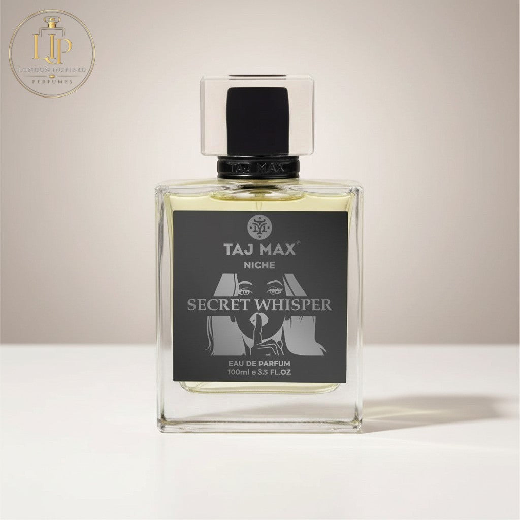 London Inspired Perfumes TAJ Max Secret Whisper Eau de Parfum for unisex, 100ml bottle with citrus notes.
