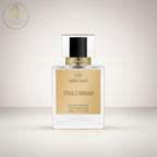 London Inspired Perfumes TALISMAN Mira Max Eau de Parfum, 50ml bottle with gold label and clear glass.